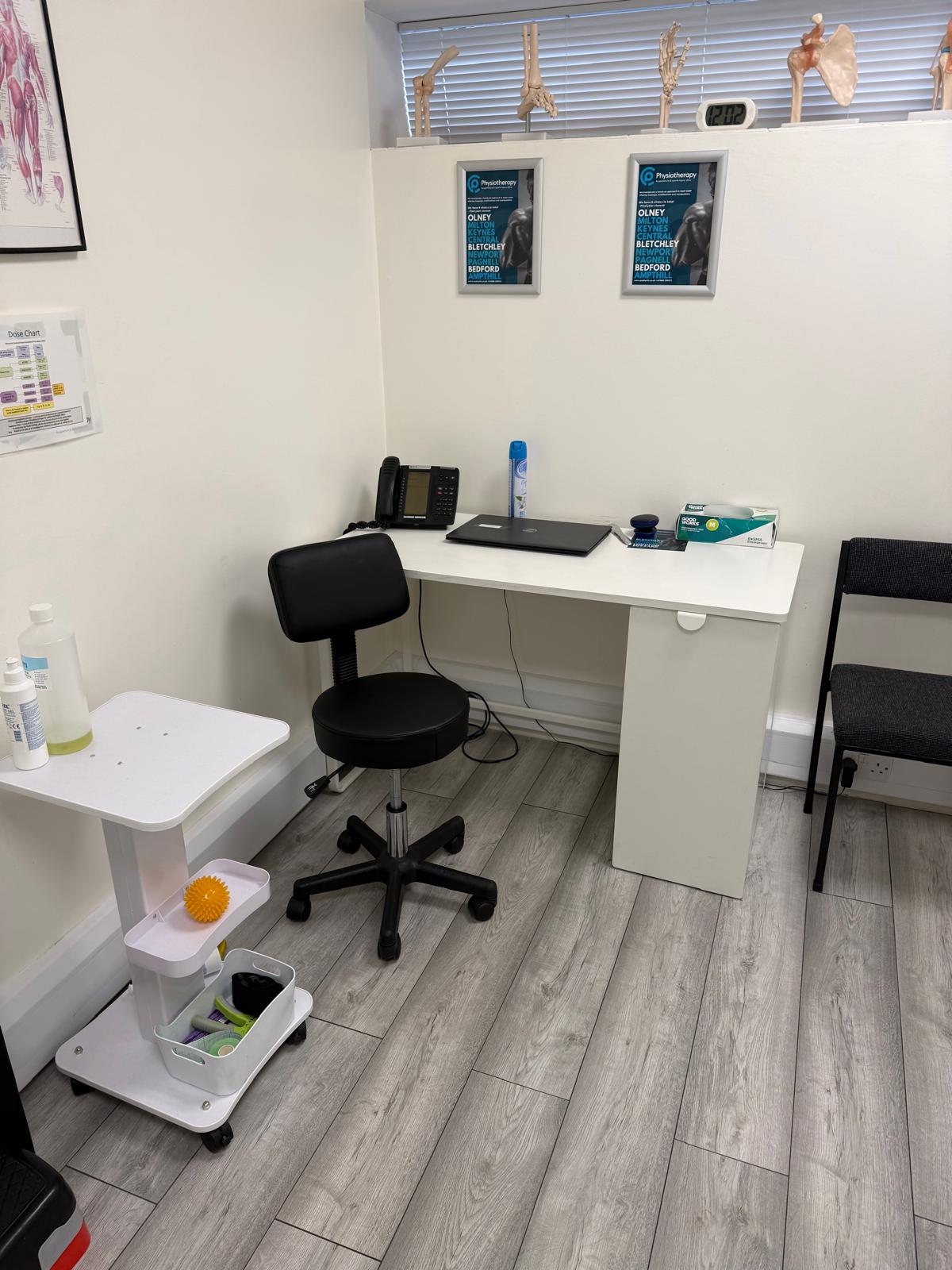Consultation room at PC Physiotherapy Newport Pagnell — future home of Lambert Medical satellite clinic